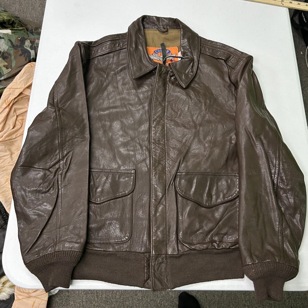 Cooper Type A-2 Flight Jacket Mens 44R Brown Leather US Air Force Bomber